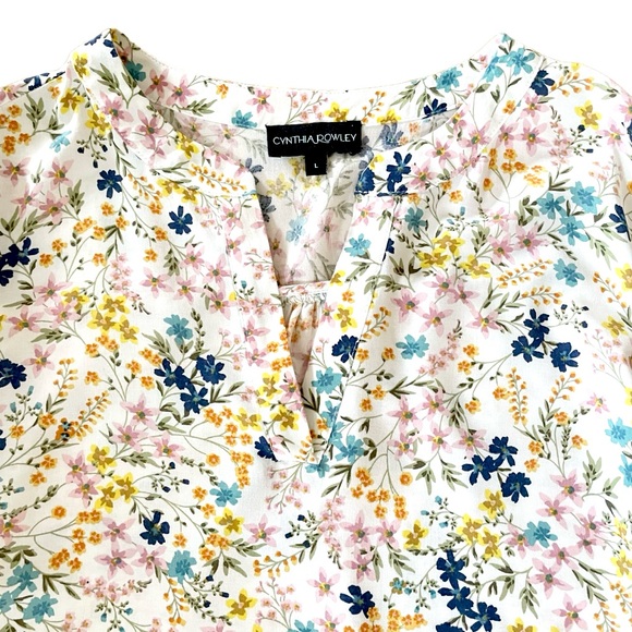 Cynthia Rowley Multicoloured Floral Top, Size Large - Picture 6 of 8